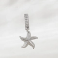 Seestern Anhänger Zubehör mit weißem Zirkonia-Besatz aus S925 Sterlingsilber - Seestern (NAD02-8) / Silber