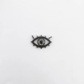 Gunmetal evil eye connector charm with black and white pavé cubic zirconia stones - Pendant Only / Black Eye (NAF05-4)