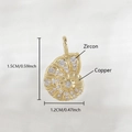 Gold plated nautilus shell pendant with white zircons for DIY jewelry making - 1.5 x 1.2 cm / Gold Plated Conch