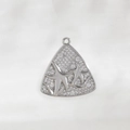 Silberner Seestern-Anhänger mit weißen Zirkonia im Dreiecksrahmen für DIY-Schmuck - Dreieck Seestern (NAA08-1) / Silber