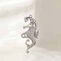 Silberner Seepferdchen-Anhänger mit Zirkonia-Steinen für individuelles DIY-Halskettendesign - Seepferdchen (NAA06-9) / Silber