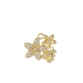Golden rotating flower pendant with ladybug and white zircon inlay for necklaces - 1.6*1.4cm Ladybug Flower (NAB02-6) / Pendant Only (No Chain)