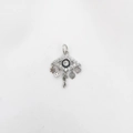 Silver evil eye charm pendant with micro-paved zircons and five dainty hanging charms - Pendant Only / Platinum Evil Eye (NAB02-3)