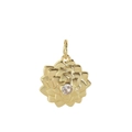 Rotating lotus flower petal pendant in gold finish with a sparkling center zircon gem - 1.7cm Gold Layered Flower (NAA09-8) / Pendant Only (No Chain)