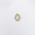 Hamsa hand charm in gold plating with sparkling zircons and mother of pearl inlay - Pendant Only / Gold Palm (NC24-9)
