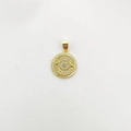 Gold-plated brass round charm pendant with micro-pave white zircon evil eye design - Pendant Only / Round Eye (NC22-4)