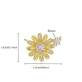 Gold-plated copper daisy pendant with white zircons measuring 2.5cm by 1.8cm - 2.5*1.8CM Flower (NAD09-4) / Pendant Only (No Chain)