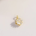 Edler 18k vergoldeter Blumenanhänger mit funkelnden Marquise-Schliff-Edelsteinen - Rotierender fünfblättriger Blütenstil (NT05-6) / Gold