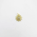 Golden sunburst pendant with evil eye motif and zircon micro-pave crystals - Pendant Only / Round Eye (NC22-9)