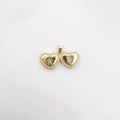 18k gold plated double heart charm with micro-set zircon and boy/girl cutouts - Hollow Boy And Girl Pendant Only (Without Chain) (NF06-1)