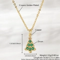 Weihnachtsbaum Halskette aus 18k vergoldetem Kupfer mit grünen Zirkonia Steinen - Grüner Zirkon Weihnachtsbaum (NAG08-9)