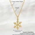 Goldener Schneeflocken-Anhänger aus 18k vergoldetem Kupfer für winterlichen Feiertagsschmuck - Weihnachtsschneeflocke (NAG07-3)