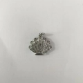 Silberner Muschelanhänger mit weißen Zirkonia-Steinen für DIY Halsketten-Designs - Muschel (NAA11-3) / Silber