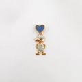 18k gold plated boy pendant with heart clasp and micro-paved white and blue zircons - Heart Boy Pendant Only (Without Chain) (NG06-9)