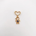 18k gold-plated boy pendant with hollow heart bail and blue zircon stones inlay - Heart Boy Pendant Only (Without Chain) (ND07-7)