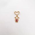 18k gold plated girl charm pendant with heart bail and sparkling red zircon inlay - Heart Girl Pendant Only (Without Chain) (ND07-8)