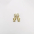 18k gold plated heart pendant with pavé cubic zirconia girl charms for DIY necklaces - Two Girls Pendant Only (Without Chain) (ND09-10)