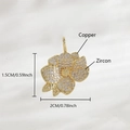 Golden camellia flower pendant in copper and zircon with rotating petals design - 2*1.5cm Gold Camellia (NAA12-2) / Pendant Only (No Chain)