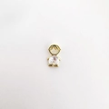 Cute boy pendant accessory in gold-plated copper with sparkling clear cubic zirconia - White Boy (ND05-6)