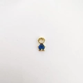 Minimalist copper boy pendant with blue zircon teardrop stone for DIY jewelry - Blue Boy (ND05-9)