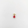 Minimalist copper boy pendant with red heart zircon in gold plating for necklaces - Red Boy (NA17-1)