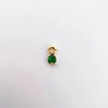 Cute boy charm pendant with gold finish and green pear-cut cubic zirconia stone - Green Boy (NA16-9)