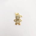 Golden boy pendant charm with white zircon pavé and black eyes for necklaces - Gold Boy (NG06-1)