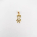 Charming gold-plated boy pendant with sparkling cubic zirconia for DIY jewelry - Boy (NC11-5)