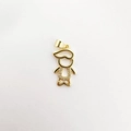 Golden cartoon boy pendant charm with sparkling white zircons for DIY jewelry - Gold Boy (ND07-2)