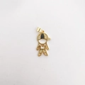 Gold hollow boy charm with zircon stones and baseball cap for DIY jewelry making - Gold Boy (NB03-3)