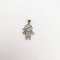 Silver-plated little boy pendant with sparkling micro-pave cubic zirconia stones - Steel Color Boy (NB12-4)