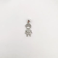 Silver boy charm pendant with shimmering micro-pave cubic zirconia for DIY jewelry - Steel Color Boy (NA08-2)