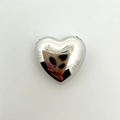 Ciondolo a cuore in argento lucido con finitura a specchio per gioielli fai da te - 20mm / Ciondolo a Cuore Solo (Senza Catena) (NV08-3) / Argento