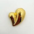 Accessorio per gioielli fai-da-te con ciondolo a cuore 3D placcato oro lucido - 30mm / Ciondolo a Cuore Fluido Asimmetrico Solo (Senza Catena) (NV08-8) / Oro