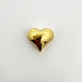 Ciondolo a cuore 3D lucido in rame placcato oro per creazione gioielli fai-da-te - Ciondolo a Mezzo Cuore 3D Extra Piccolo Solo (Senza Catena) (NV02-10) / Oro