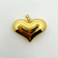 Ciondolo a cuore placcato in oro lucido per collane e braccialetti fai-da-te - Ciondolo a Cuore Liscio Minimalista Solo (Senza Catena) (NT07-8) / Oro