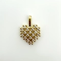 Exquisiter vergoldeter Herzanhänger mit klarem Zirkonia-Mikropavé-Besatz auf Gold - Gold Hohl Krappenfassung Weiße Zirkonia Herz Stil (NAA03-2)