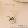 Collier pendentif Yin Yang Tai Chi avec placage en or 18k et incrustation de zircon - Yin Yang (NAK08-5) / Collier (Avec Chaîne)