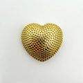 Handmade heart pendant in 18k gold plated copper with textured beaded surface finish - Gold Heart (NC04-7)