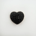 18k gold plated heart pendant with full black pavé micro-set cubic zirconia stones - Black Zirconia Heart (NB10-9)