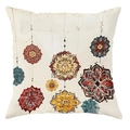 Detailansicht des Mandala-Drucks und Ramadan Mubarak-Textes auf cremefarbenem Kissenbezug - Mandala-Böhmischer Stil (CDR409-4) / 45*45cm Kurzplüsch Einseitig Ohne Kissenkern