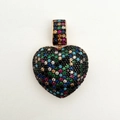 Sparkling multi-color crystal heart pendant with 18k gold plated finish for DIY jewelry - Mixed Color Zirconia Heart (NA09-2)