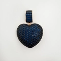 18k gold plated heart pendant with dark blue crystals and rose gold finish - Blue Zirconia Rose Gold Heart (NA09-4)