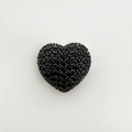 18k gold plated heart pendant featuring black micro-pave stones for jewelry making - Black Zirconia Heart (NB10-3)