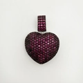 18k gold plated heart pendant with pavé set deep purple and black gemstones - Purple Red Black Zirconia Heart (NC12-3)