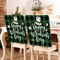 St. Patrick's Day stoelhoezen met groen ruitpatroon en feestelijk klaverontwerp - Geruit Hoed Happy Stijl (TYTDR121-2) / 49*58cm