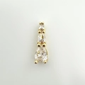 18k gold plated copper charm featuring three graduated pear shaped zircons - 1.6*0.5cm Gold Plated (NAE01-5)