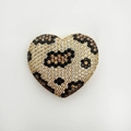 Gold plated heart pendant with leopard print crystal pavé for DIY jewelry making - Large Leopard Heart (ND13-7)