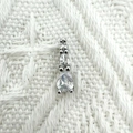 Silver drop pendant featuring three vertical cubic zirconia stones for DIY jewelry - 1.6*0.5cm Silver Plated (NAE01-6)