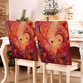 Detail of artistic heart pattern chair covers with vibrant swirl design for home decor - 49*58cm / Abstract Art Swirl (YTCDR03-7)